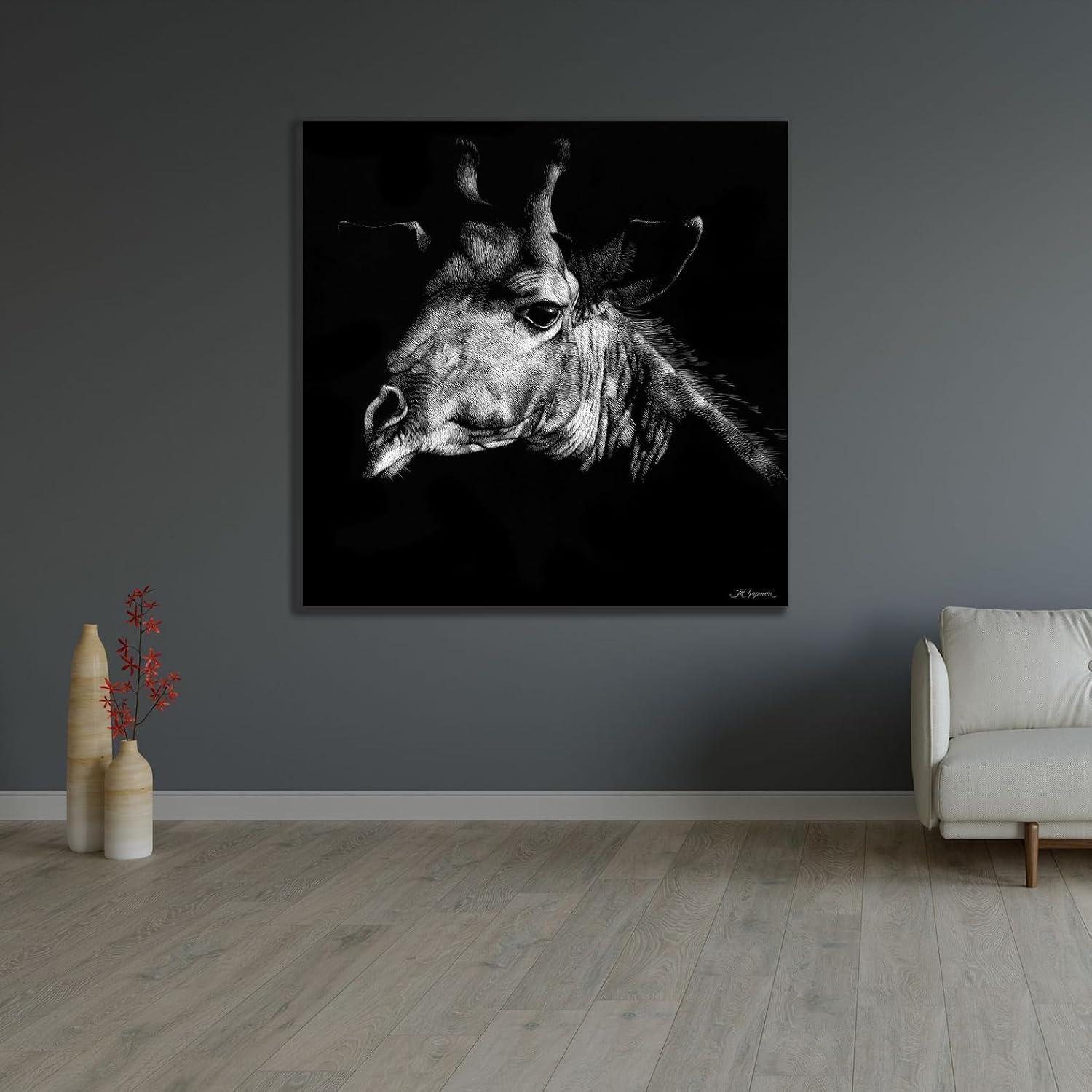 ArtDirect Wildlife Scratchboards VI Unframed Art Print Giclee Poster by Chapman, Julie T. - Ready for Framing with Customization Sizes 8x8, 11x11, 16x16, 24x24, 36x36, and 48x48 Inches