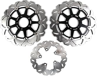 Front Rear Brake Discs Rotors for Suzuki Hayabusa Gen 1 GSX1300R GSXR 1300 1999-2007 Motorcycle Replacement Accessories GSX-R1300 GSX-R 1300 GSXR1300 Black 2000 2001 2002 2003 2004 2005 2006