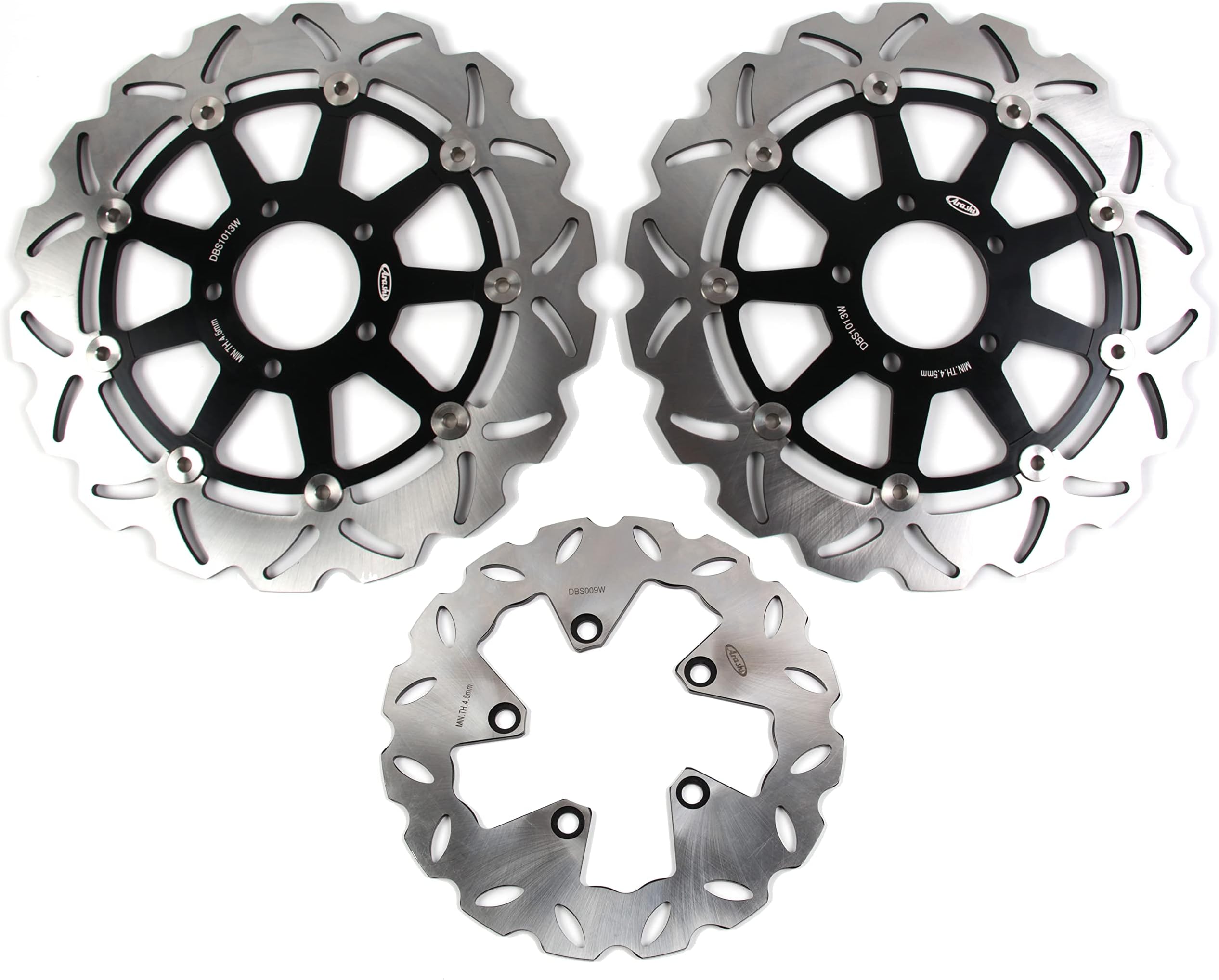 Front Rear Brake Discs Rotors for Suzuki Hayabusa Gen 1 GSX1300R GSXR 1300 1999-2007 Motorcycle Replacement Accessories GSX-R1300 GSX-R 1300 GSXR1300 Black 2000 2001 2002 2003 2004 2005 2006