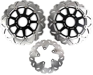 Arashi Front Rear Brake Discs Rotors for Suzuki Hayabusa Gen 1 GSX1300R GSXR 1300 1999-2007 Motorcycle Replacement Accessories GSX-R1300 GSX-R 1300 GSXR1300 Black 2000 2001 2002 2003 2004 2005 2006