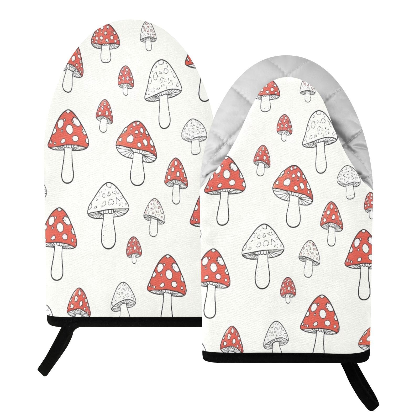 BURSTDDY Mushrooms Oven Mitt,Heat Resistant Kitchen Mitts for Cooking