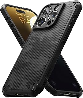 Ringke Rugged Gear Compatible with iPhone 16 Pro Max Case, Camouflage Design Rugged Shockproof Bumper Firm Grip Non-Slip Scratch Resistant Advanced Protective Phone Cover - Camo Black