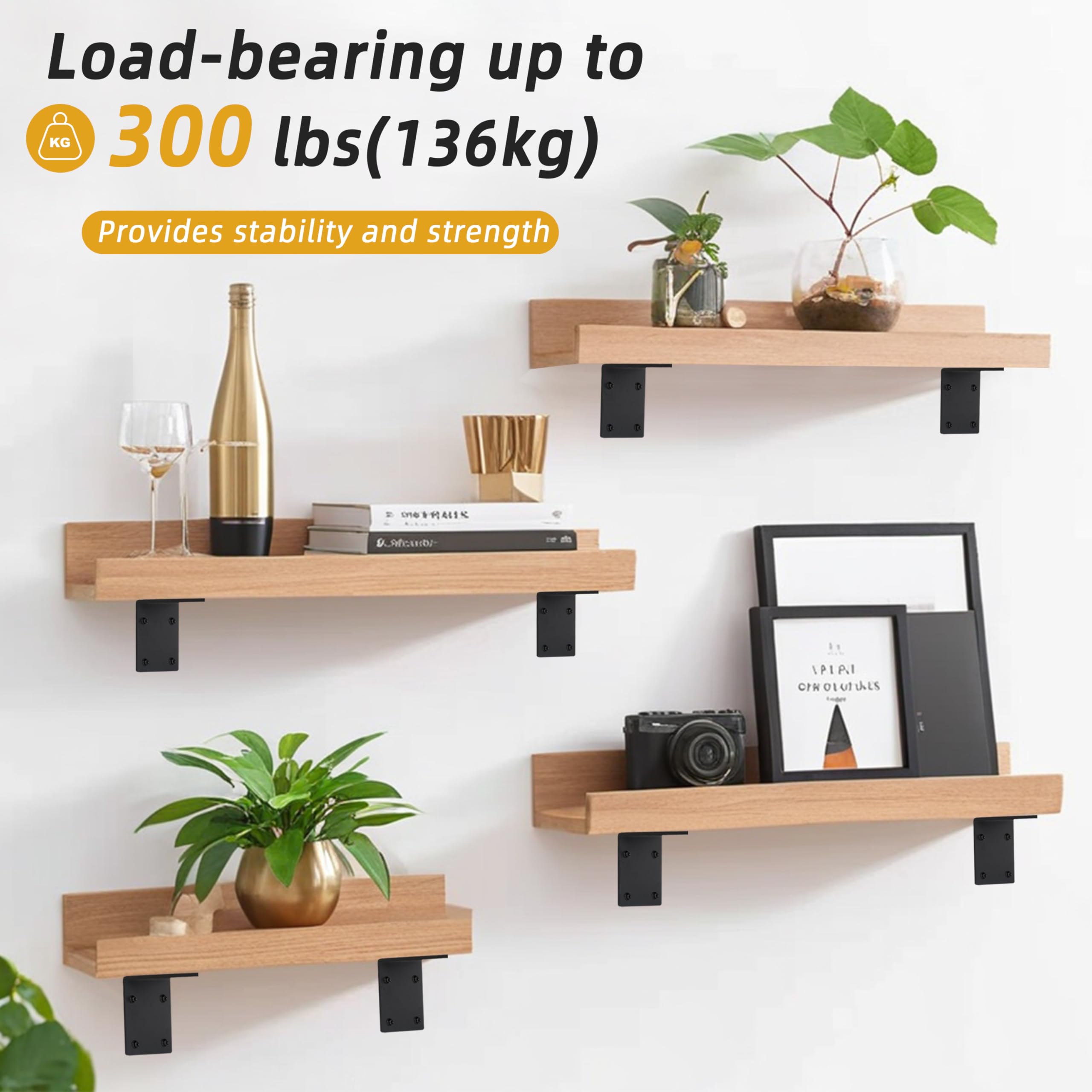 Confezione da 2 staffe angolari in acciaio resistente, 15,2 x 15,2 x 12,7 cm, staffa ad angolo retto a L, spessore 5,7 mm, staffa angolare per giunti in metallo, mensole in legno, supporto per mobili