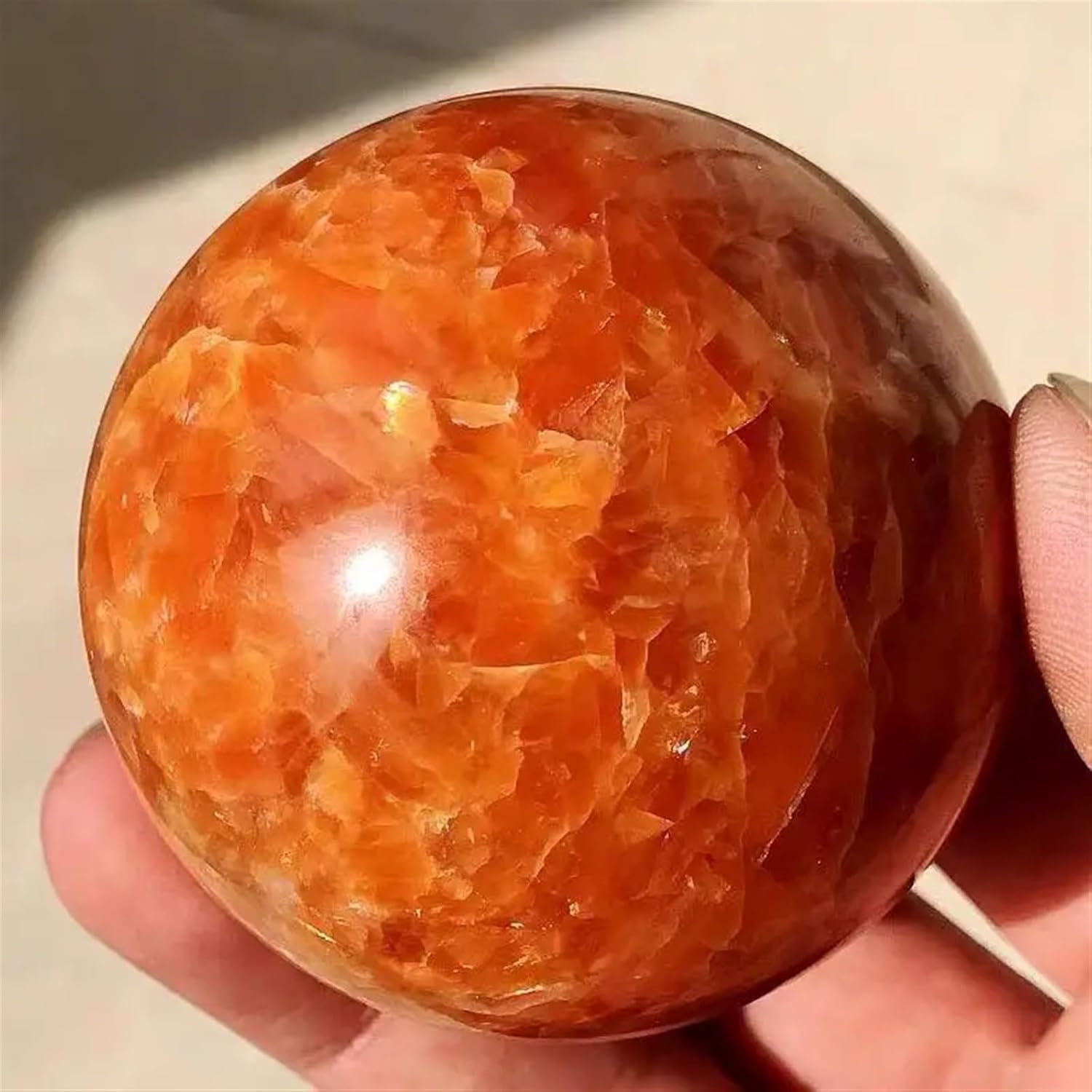 Sun Stones Crystal Ball Polished Crafts Wish Ball Home Decoration Ornaments (Size : 100mm)