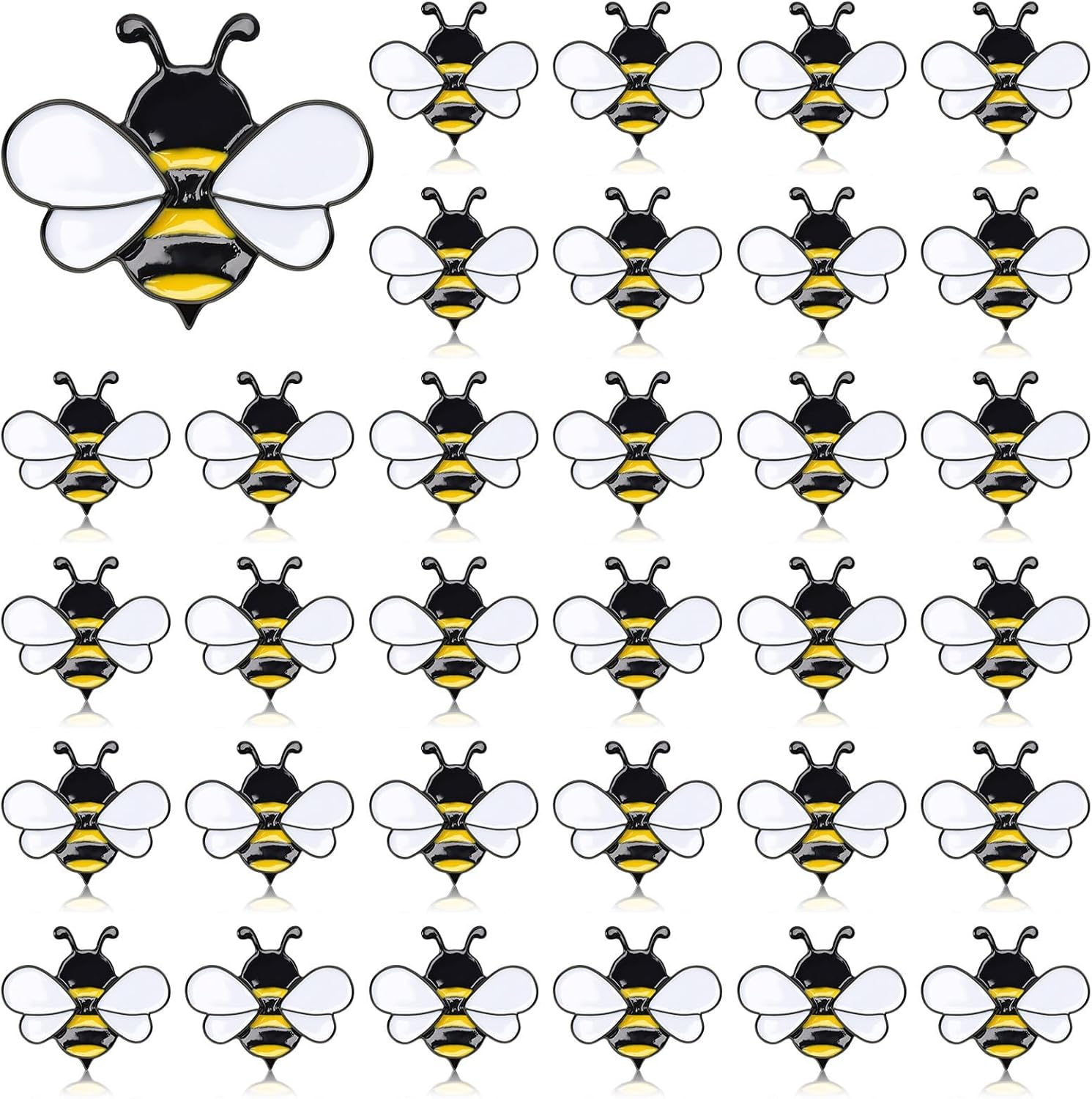 36PCS Bee Enamel Pins Honey Bee Brooch Pins Cute Bee Lapel Pins Bulk Bee Badges Jewelry for Women Friends Employee Appreciation Gift Clothes Bags Backpack Decoration