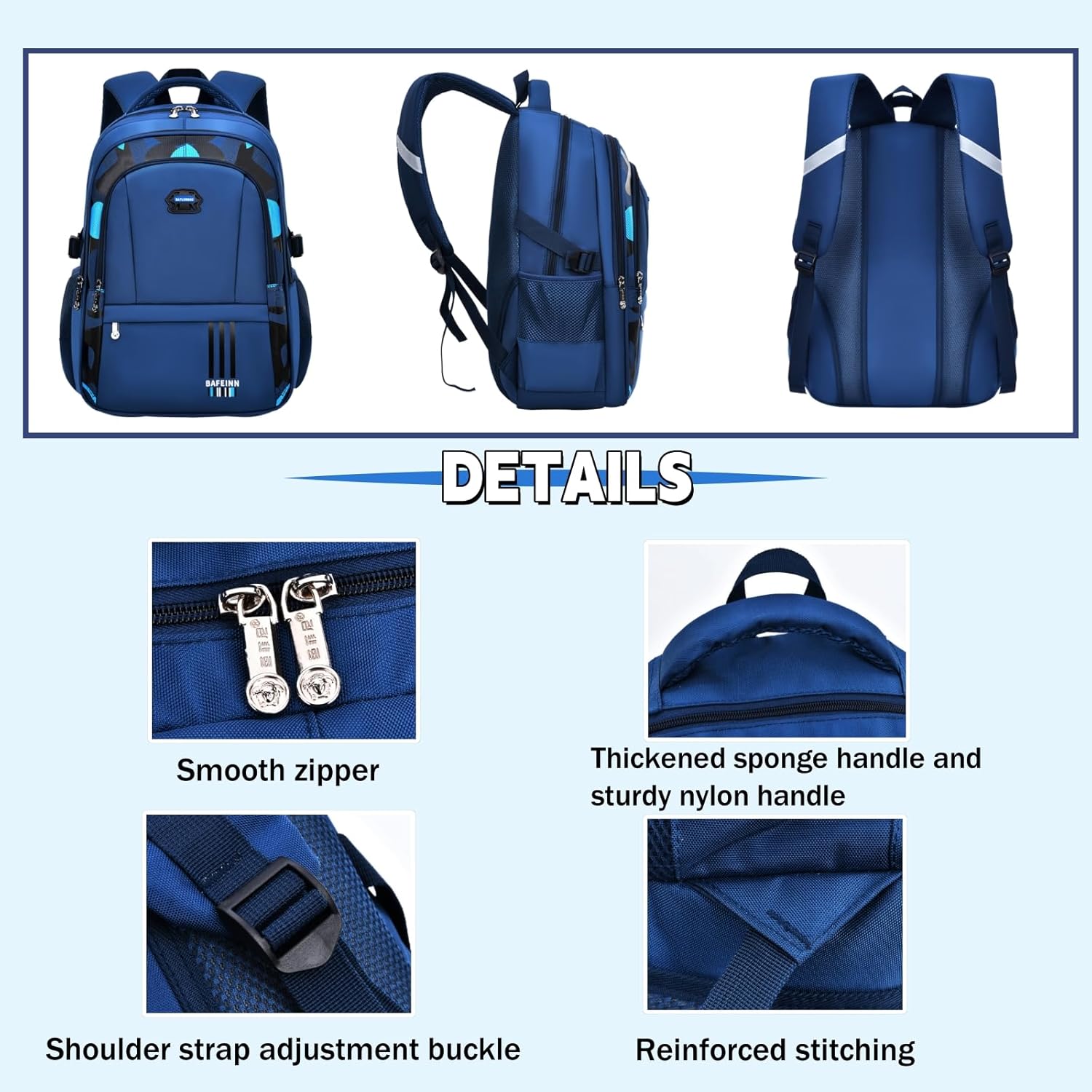 Mildame Kids Backpack for Boys, Camo School Backpacks for Middle Elementary School, Camouflage Bookbags for Teens Boys, Lightweight Travel Bag, Black - Image 5