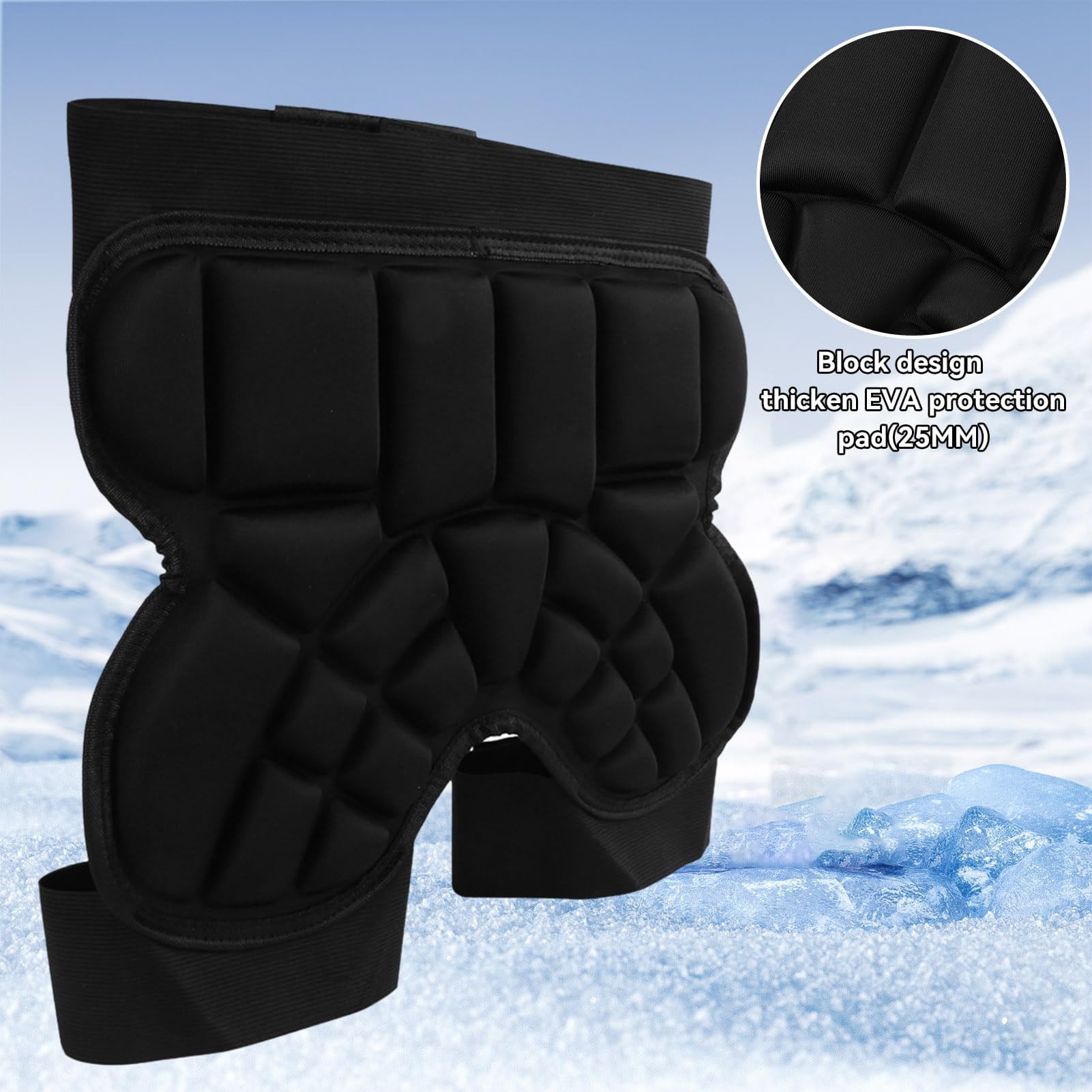 BORDSTRACT Gevoerde shorts voor kinderen, gevoerde broek met heupbescherming voor kinderen, beschermende uitrusting voor snowboarden, skaten, skiën, fietsen. (rood