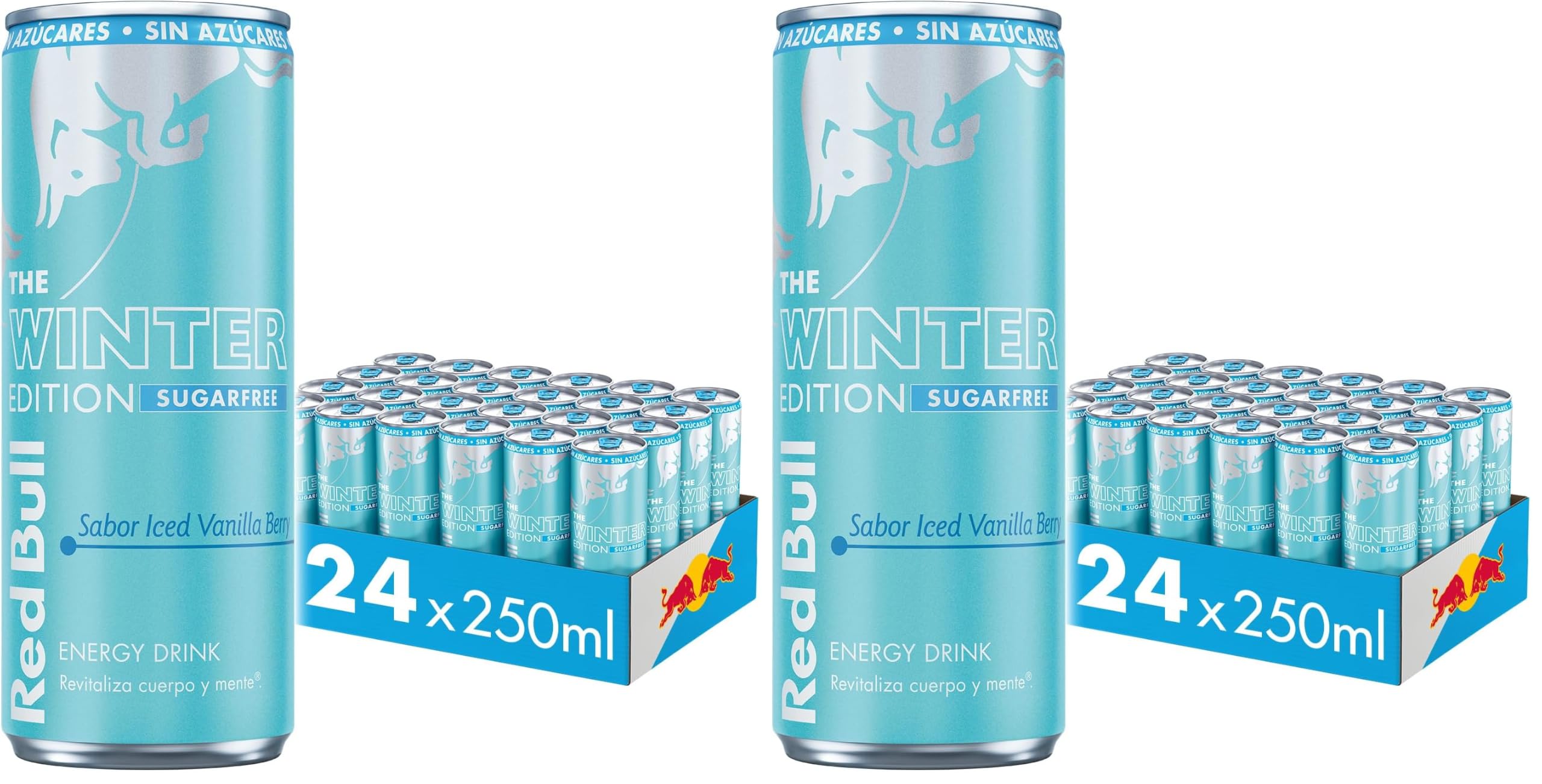 Red Bull Bebida Energética, Ice Vanilla y berry sugarfree 24x250ml (Paquete de 2)