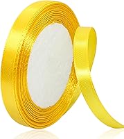 Vista 109 de Cinta dorada para envolver regalos, cinta de satén de 1 pulgada x 25 yardas para manualidades, fabricación de lazos para el cabello, coronas, ramos