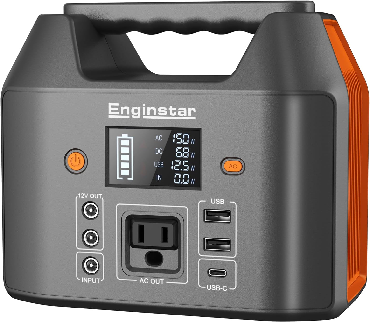 EnginStar Power Bank with AC Outlet 150W 110V Laptop Power Bank, 155Wh/ 42000mAh Battery Bank, Lithium Ion Power Supply for Emergency Camping