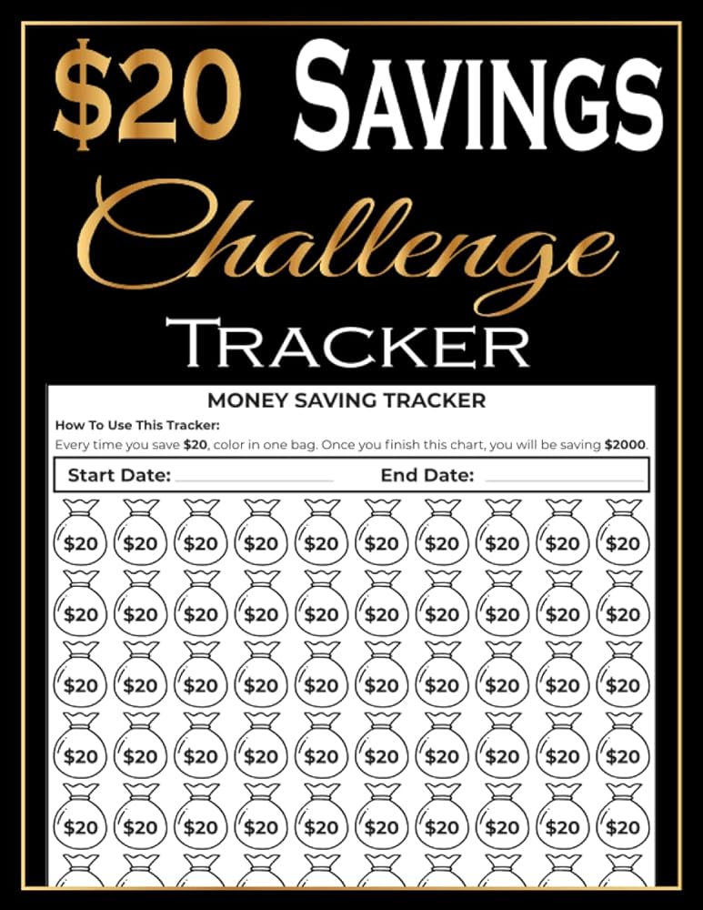 $20 Savings Challenge Tracker: Book of Money Savings With 100 Cash Bags. Effortless Way to Save $100,000: Publishing, WH: 9798817950137: Amazon.com: Books 20-savings-challenge-tracker-book-of-money-savings-with-100-cash-bags-effortless-way-to-save-100-000-publishing-wh-9798817950137-amazon-com-books