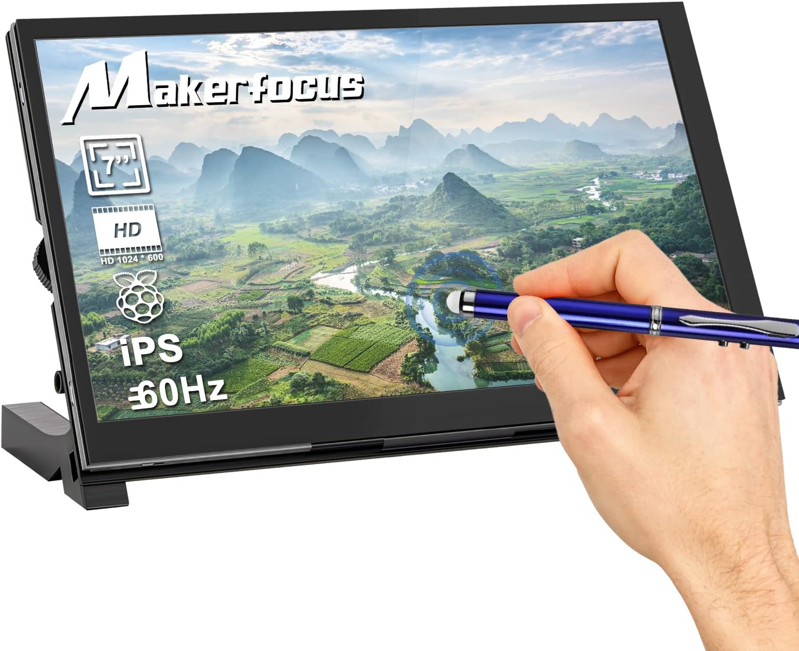 Raspberry Pi Touch Display Touchscreen : 7inch screen Raspberry pi monitor portable IPS 1024X600 Dual-Speaker USB HDMI for Raspberry Pi 3b+/4b Banana pi BB Black Win10