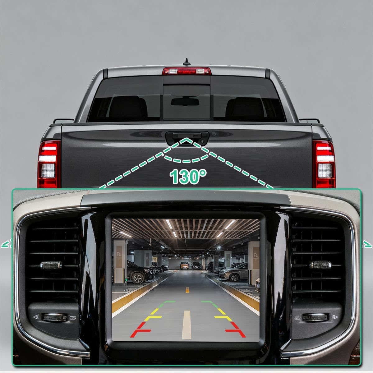 04672850AB Rear View Camera Replacement for Dodge RAM 1500 2021 2022, OE Backup Cam Replaces 4672850AB by GreenYi