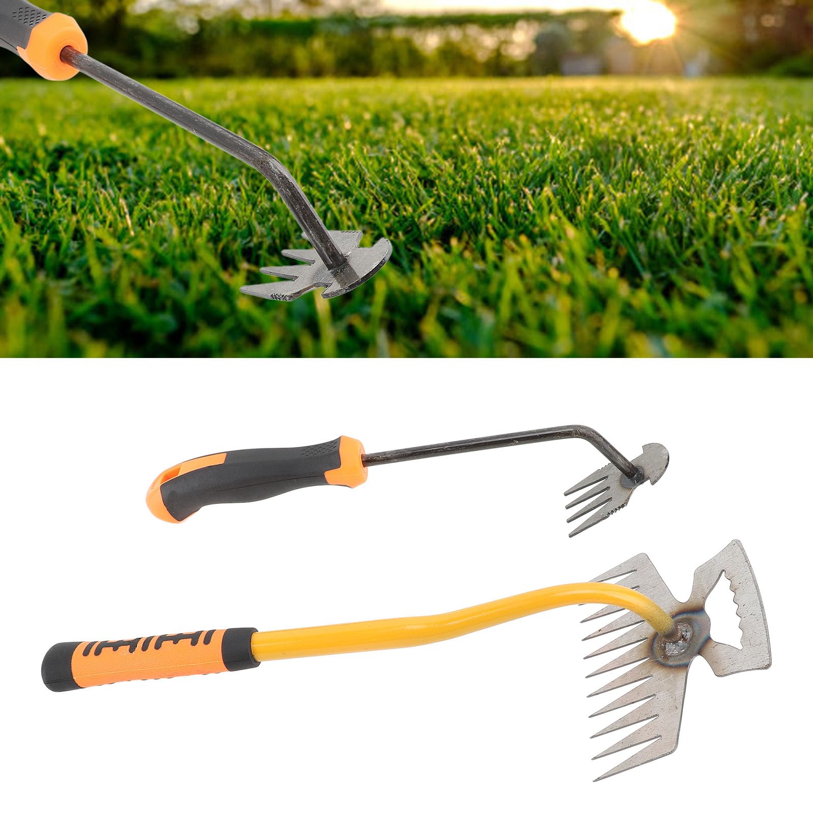 Désherbeur Manuel 6 Dents - Outil De Jardin En Acier Manganèse, Manche Caoutchouc - Pour Enlever Les Mauvaises Herbes Facilement, Aérer La Terre