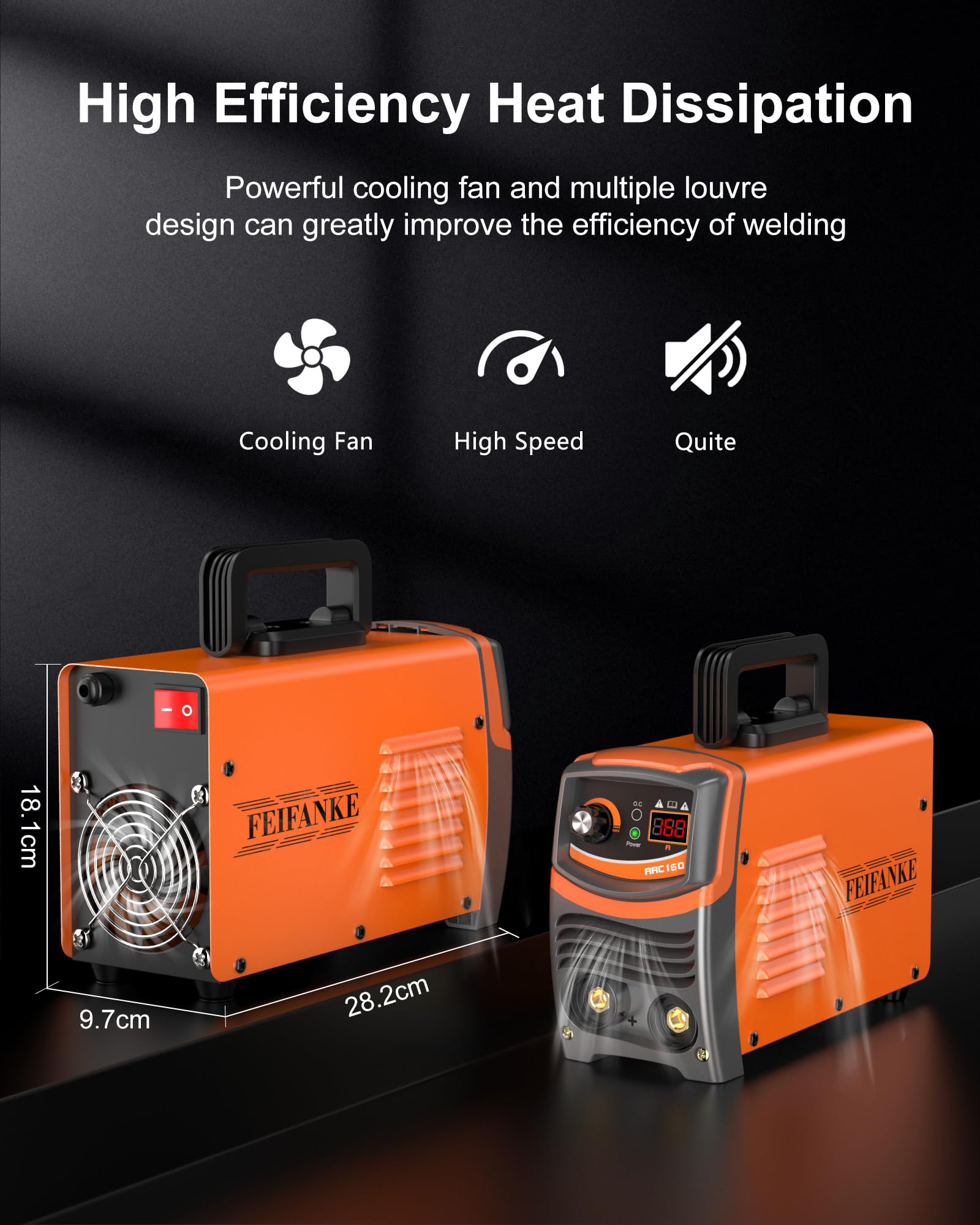 FEIFANKE ARC160 Saldatrice Elettrodo 160A IGBT DC MMA/Lift TIG Saldatrice Inverter con Indicatore LED, VRD, Anti Stick