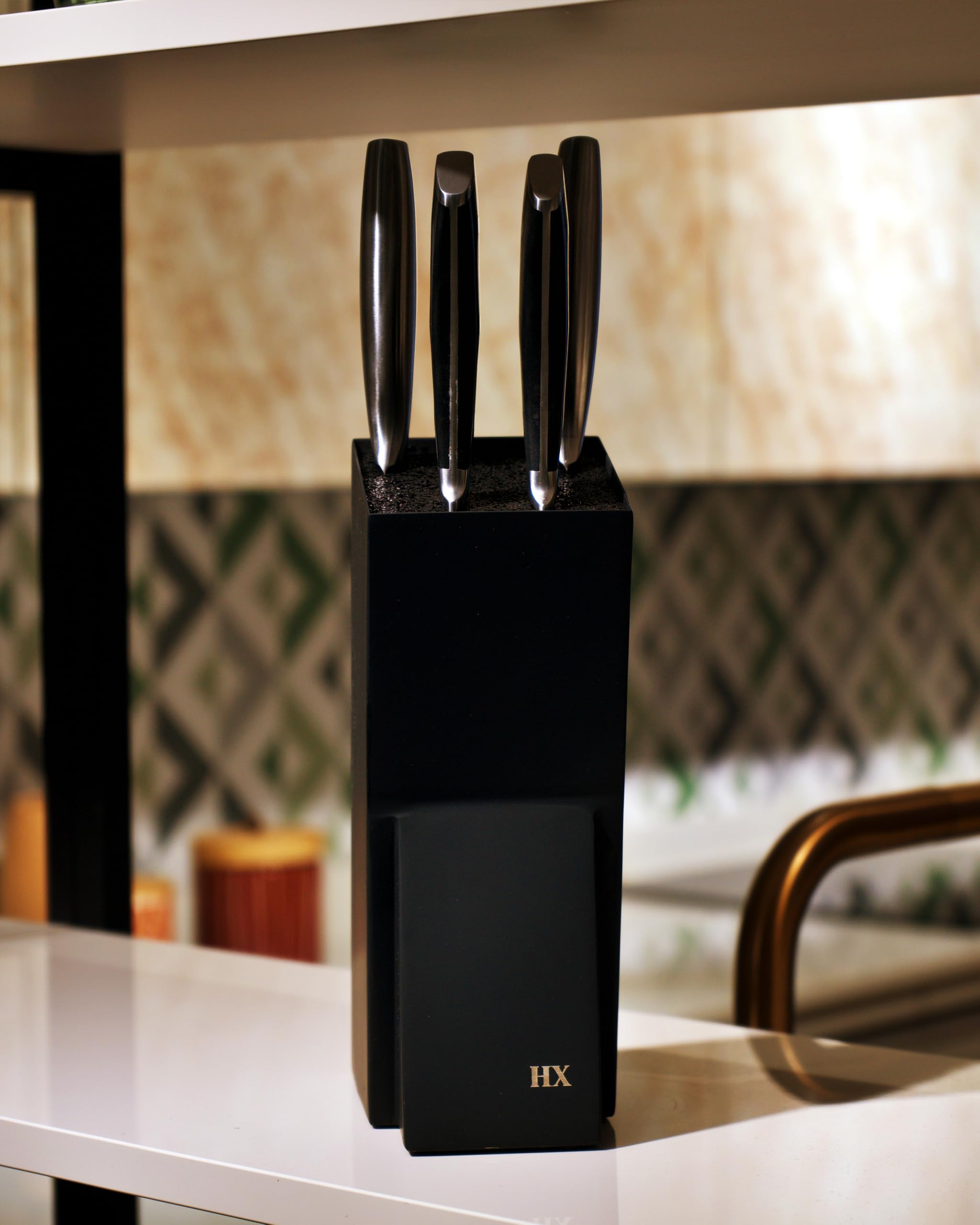 Block - Bloc Couteaux - Support Cuisine - Porte Couteaux - Bloc à Couteaux - Support Couteau - Rangement Couteaux Cuisine - Porte Couteaux de Cuisine - Support Couteau de Cuisine (Black)