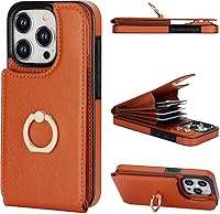Vista 16 de Folosu Funda compatible con iPhone 15 Pro con soporte para tarjetas, rotación de 360°, soporte de anillo de dedo con función atril, bloqueo RFID