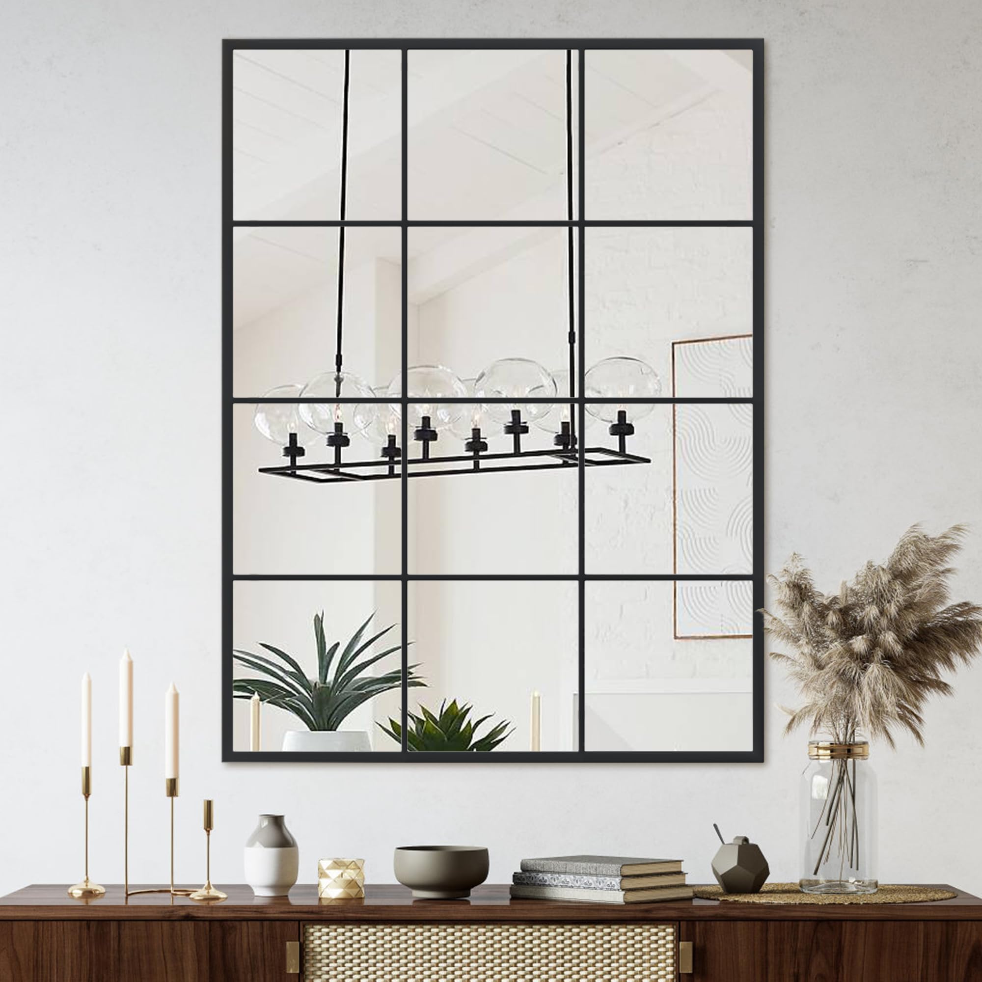 Amazon.com: Suidia Wall Mirror, Rectangular 24" x 36" Window Decorative Mirrors, Metal Framed ...