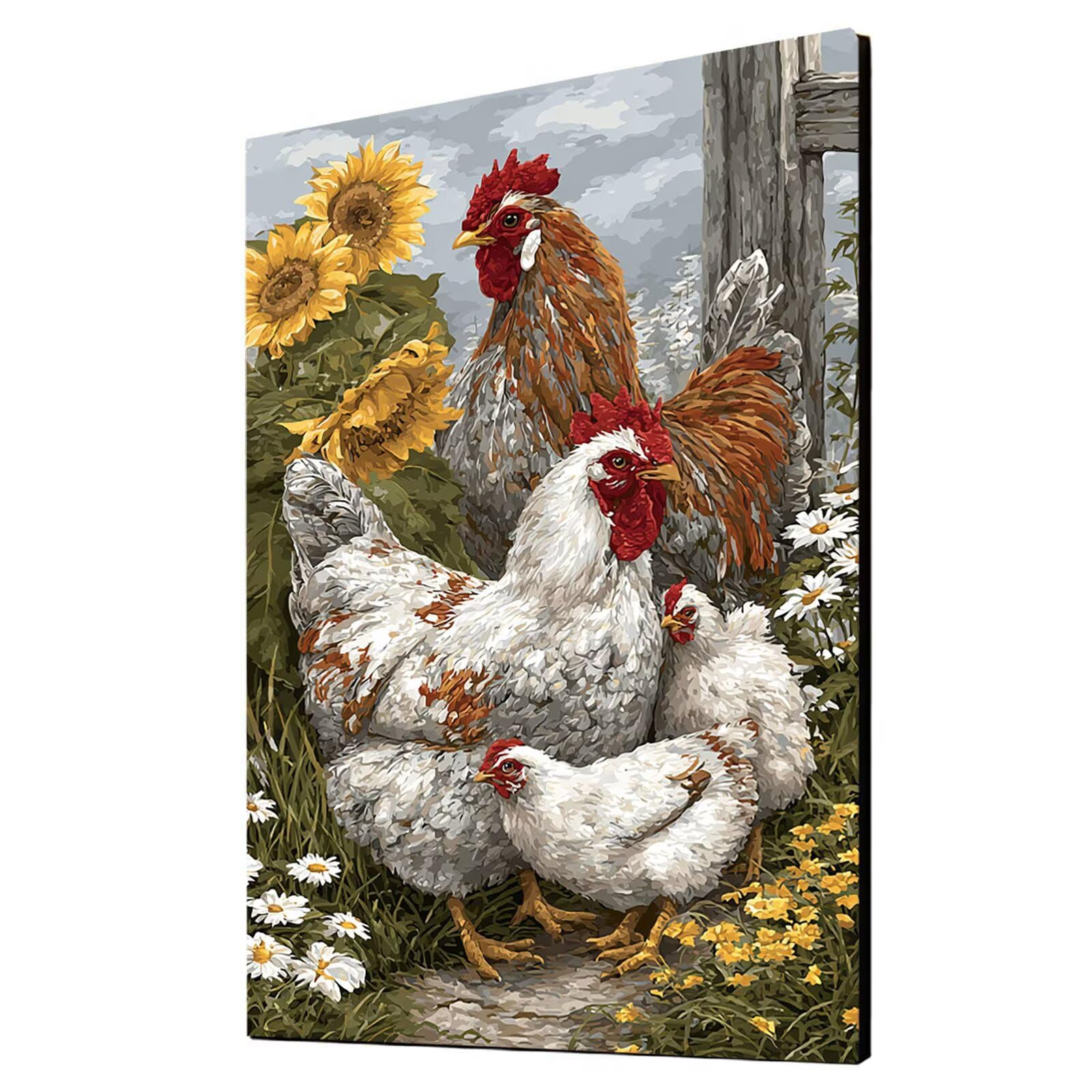 Malowanie po numerach, dla dorosłych, zwierzę, malowanie po numerach, zestawy kurczaka, hobby dla dorosłych i kobiet, artykuły artystyczne, 100 x 80 cm, sztuka ścienna, przejrzystość kolorów, płótno