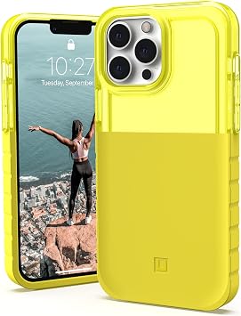URBAN ARMOR GEAR [U by UAG Designed for iPhone 13 Pro Max Case Yellow Acid Dip Slim Lightweight Stylish Translucent Shock Absorbing Antimicrobial Modern Protective Phone Cover, [6.7 inch Screen]