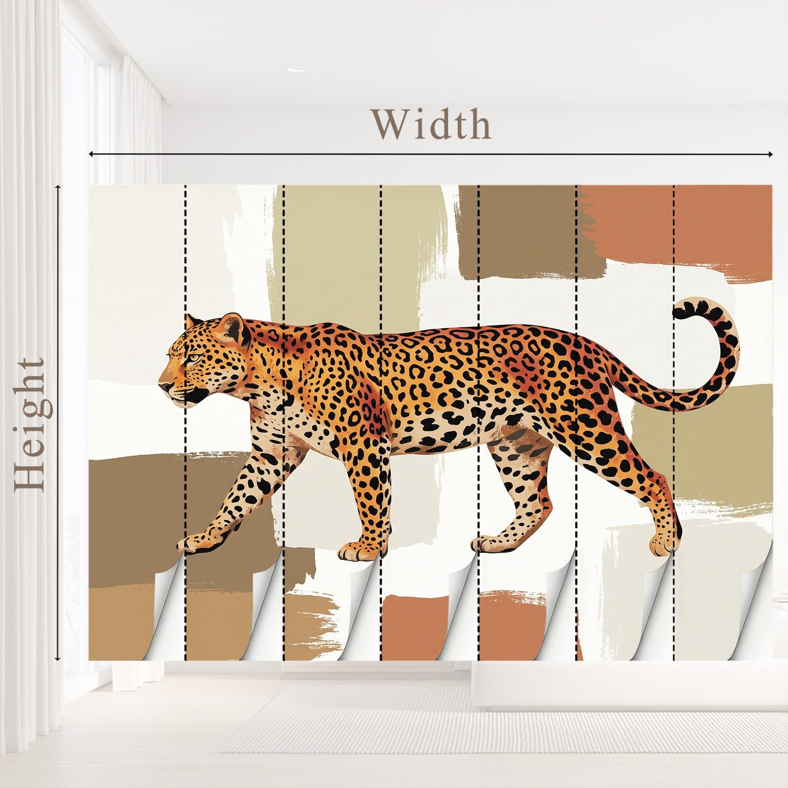 Tapete Vliestapete Modern Tiere 350 x 256 cm(B x H), Fototapete Leopard