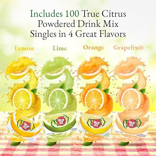 Miniatura 3 de True Lemon, True Lime, True Orange, True Grapefruit, Varrirty Pack 100 unidades, paquete variado de mezcla de bebida en polvo para llevar, sabor a
