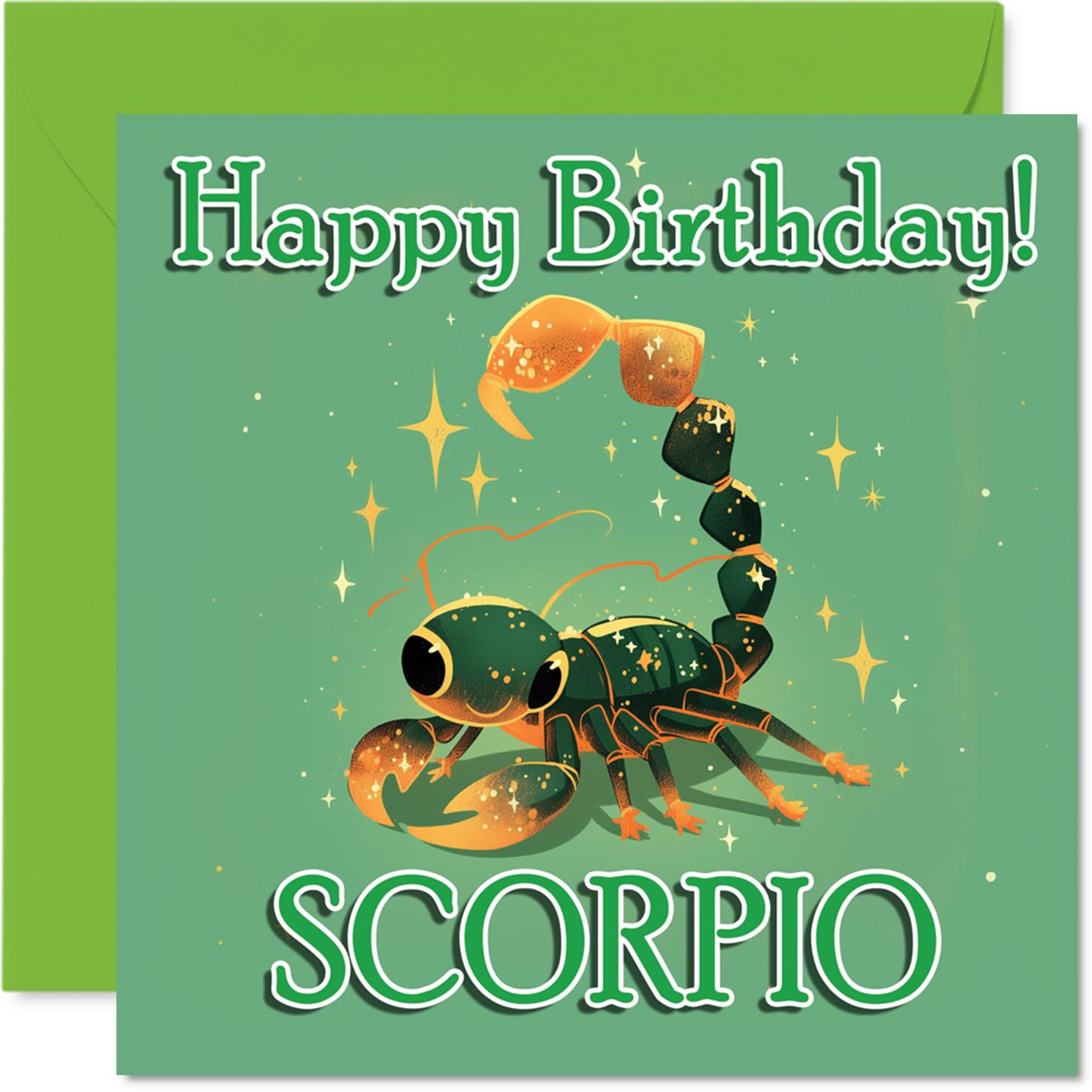 Scorpio Birthday Card for Men Women - Zodiac Niji - Happy Birthday Card for Colleague Husband Dad Uncle, 145mm Bday Greeting Cards