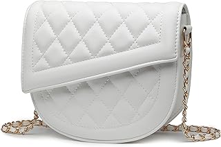 Ysaok Women Flap Crossbody Purses Over the Shoulder Chain Bags Vegan Leather Handbags (White)