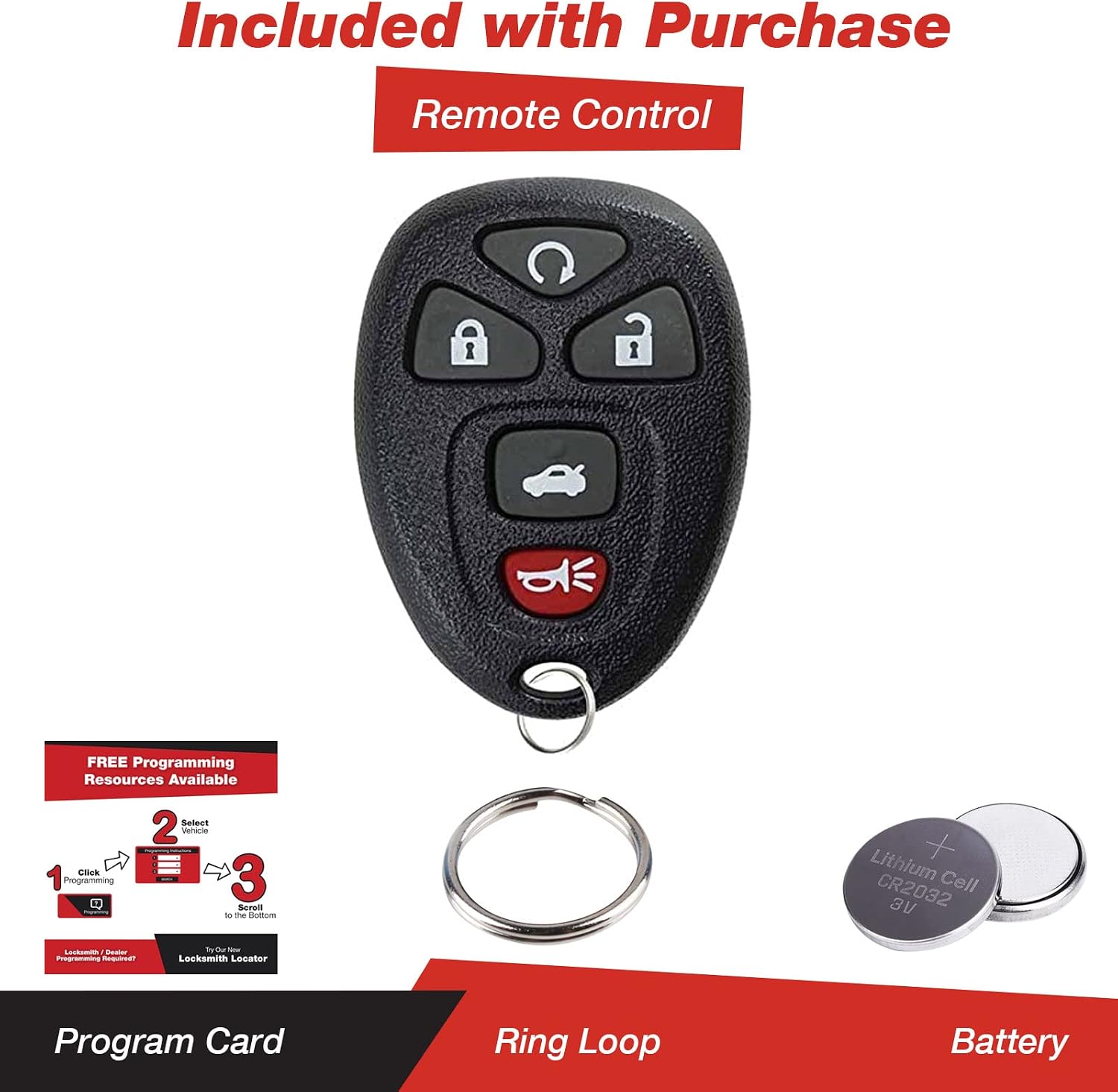KeylessOption Keyless Entry Remote Control Car Key Fob Replacement for 15912860