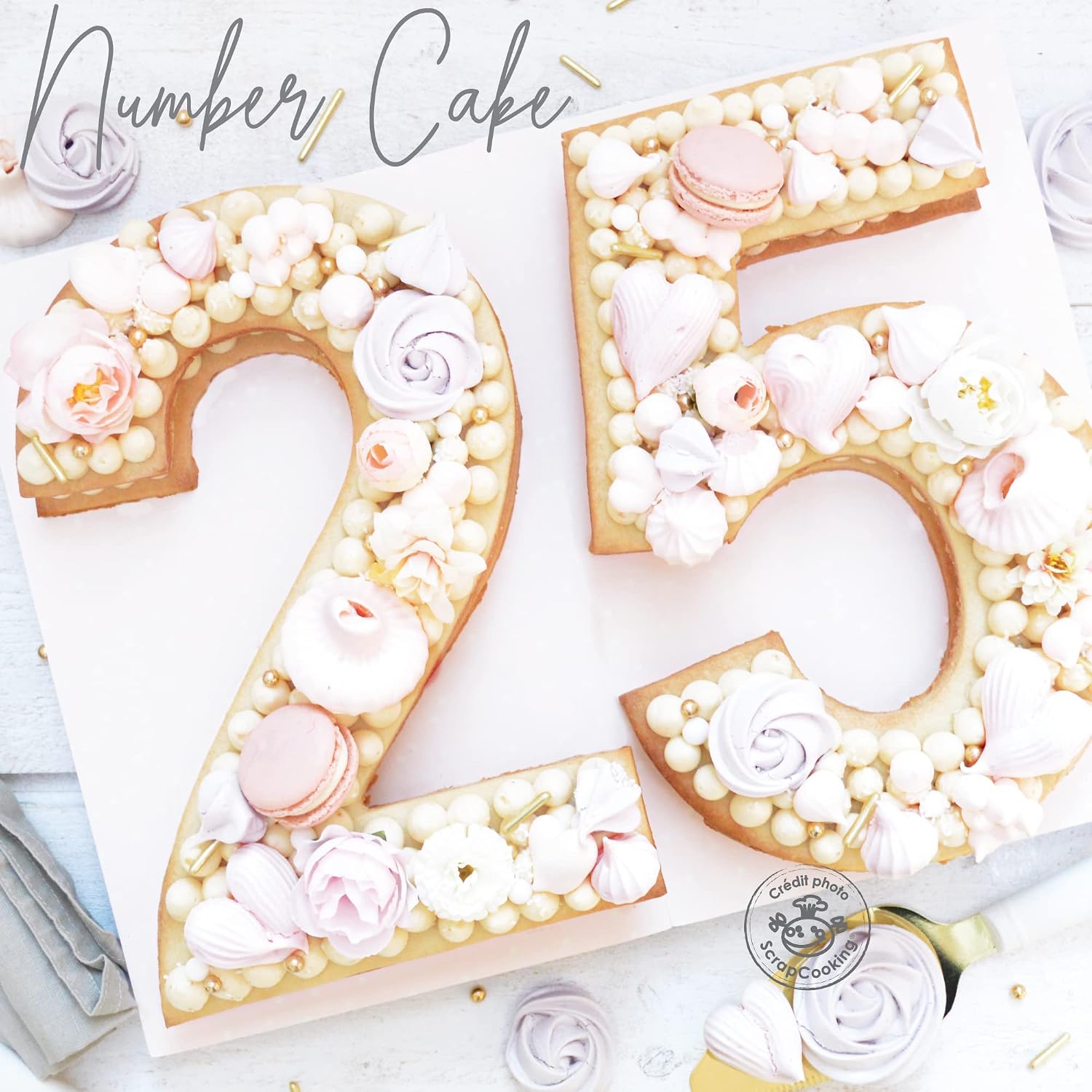 Scrap Cooking - Number Cake Moulds Kit - Numbers 0 to 9 - Height 28 cm / 11 inches - Baking Accessories Templates - Cake in the Shape of Numbers Dessert Birthday - with Recipes - 3927