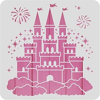 BENECREAT Castle Plastic Painting Stencil, 12x12 Star Firework Pattern C...