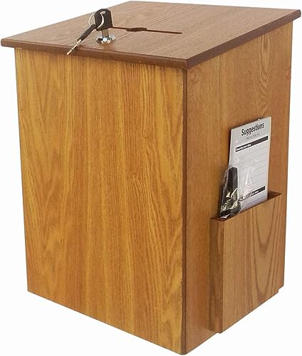 Miniatura 1 de FixtureDisplays Caja de donación, caja de diezmo, caja de ofrendas para la iglesia, urna de sugerencia de comentarios 9-12 pulgadas de ancho x 13-78