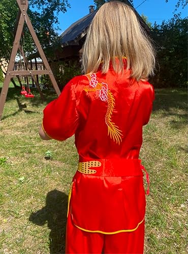 Miniatura 3 de Conjunto de uniforme chino de Kung Fu Master Tai Chi Dragon para niños y niñas (negro, 9-10 años)