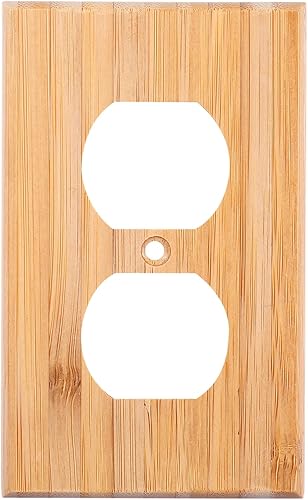 Miniatura 10 de 10 placas de madera para interruptor de luz basculante individual de 4.5 x 2.76 pulgadas, placa de pared de madera cruda, cubierta de interruptor de
