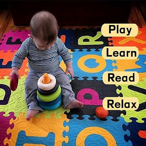 Miniatura 3 de Tapete de espuma para rompecabezas de 26 azulejos o 36 azulejos con números del alfabeto, tapetes de espuma entrelazados coloridos, adecuados para