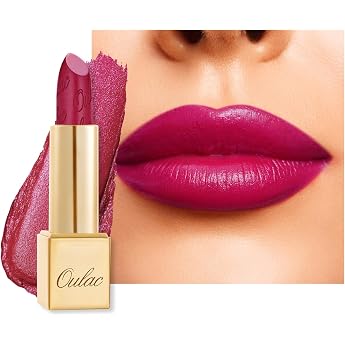 OULAC Lipstick Metallic Shine Finish Magenta Pink Long-Lasting Glitter Lipsticks Moisture and Shine for the Lips Intense Colour Fine Texture Vegan 4.3 g GM15 Shes A Lover