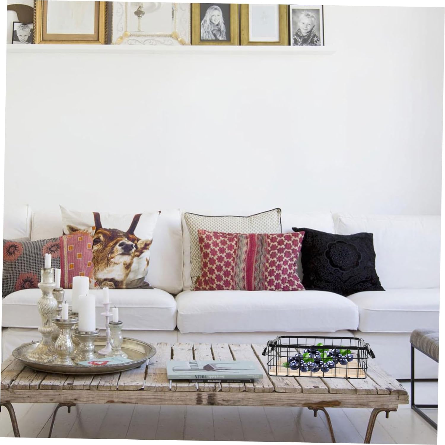 Black Rectangular Iron Storage Basket with Base Multi Function Kitchen Organizer for Fruits Snacks and Sundries Small Decorative Pantry and Closet Storage Bin