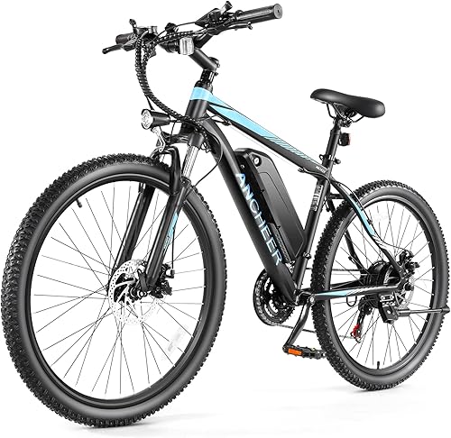 ANCHEER Bicicleta eléctrica de montaña eléctrica de 350 W de 26 pulgadas bicicleta eléctrica de 20 MPH para adultos con batería extraíble de 104 Ah