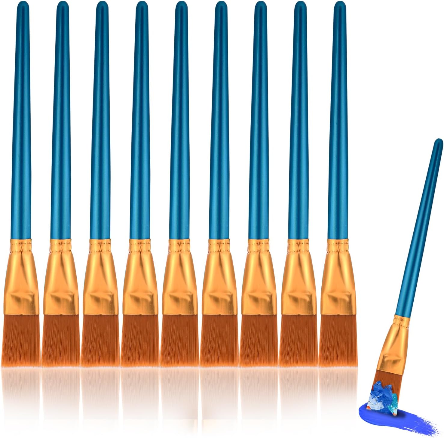 DSLSQD 10 Pcs Paint Brushes, Acrylic Paint Brushes 1 Inch