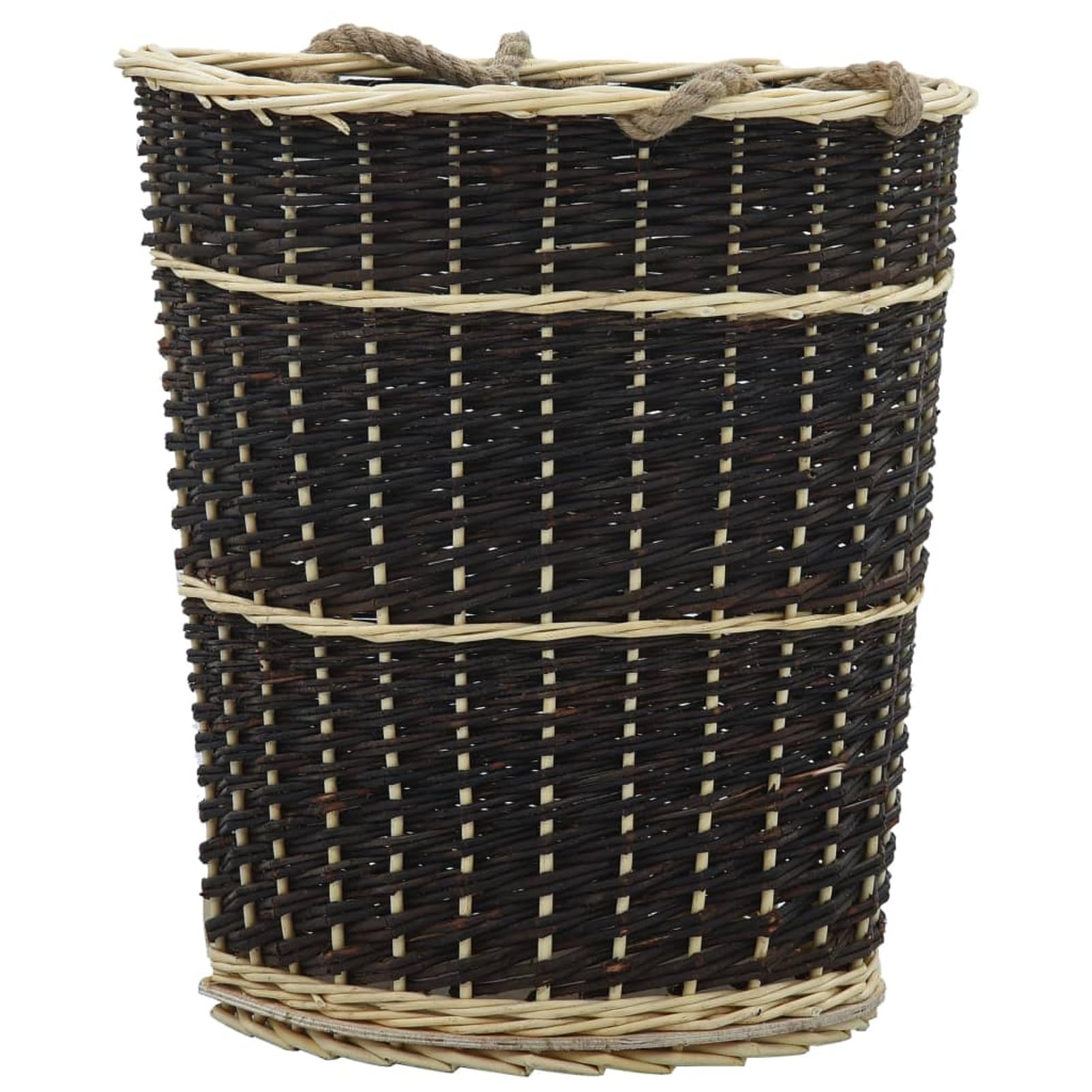 Cesta per Legna con Spallacci 50x44x58cm Salice Naturale-Cesto in Vimini Portalegna, Cesto Intrecciato Pieno, Cestino da Picnic Portaoggetti, Cesto Regalo per Feste, Raccolta Castagne, Funghi
