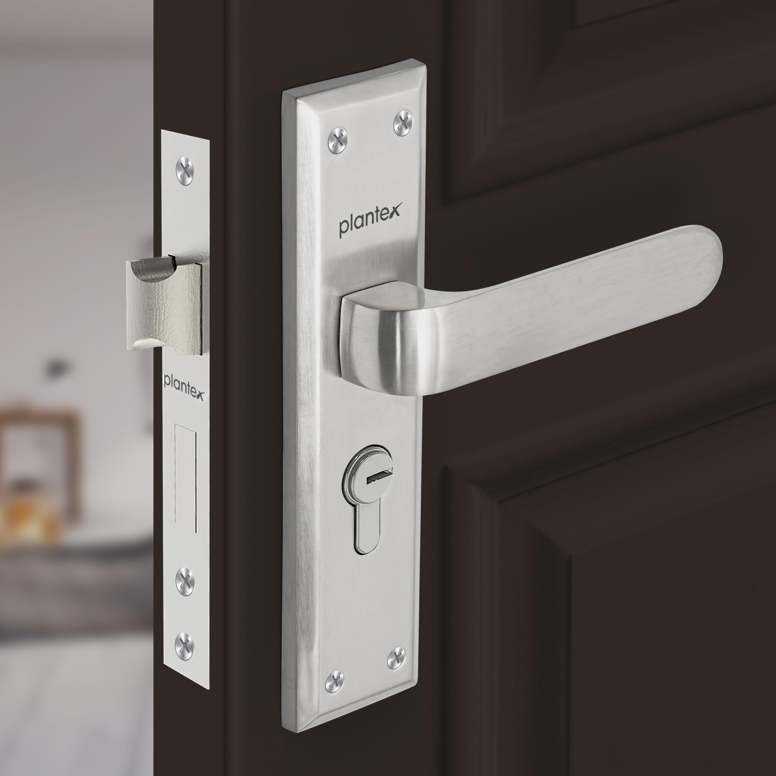 Plantex Heavy-Duty Door Lock Set - Main Door Lock Handle Set/ 6-Lever Lock Mechanism with 3 Years of Warranty/Mortise Lock with 3 Keys, Brass Lock Body & Cylinder(PTP-06 Matt) (B0CZ9HFZG3) Amazon Price History, Amazon Price Tracker