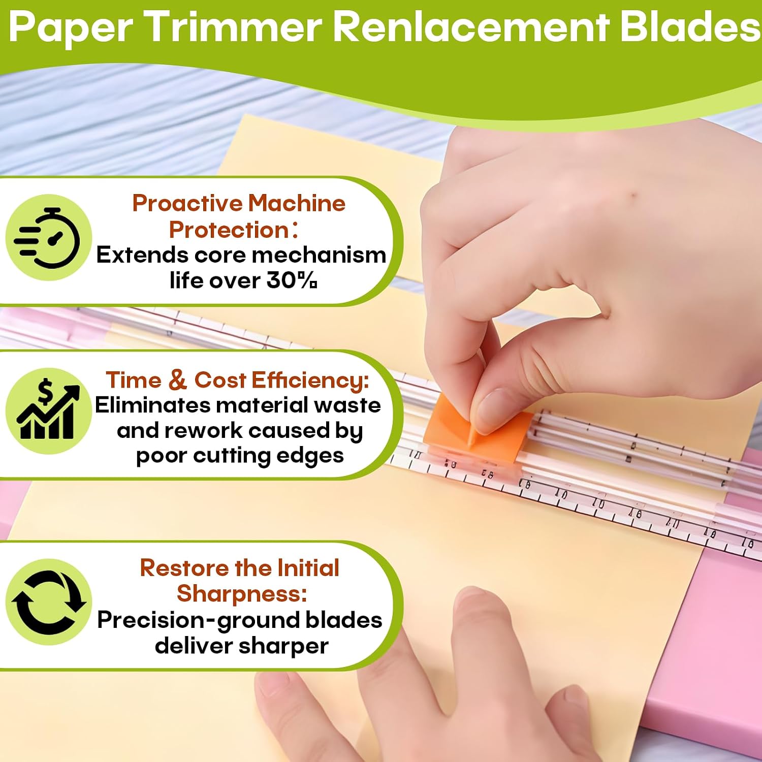 9-Pack 157400-1001 Track Replacement Blades Compatible with Fiskars Trimmer image 4
