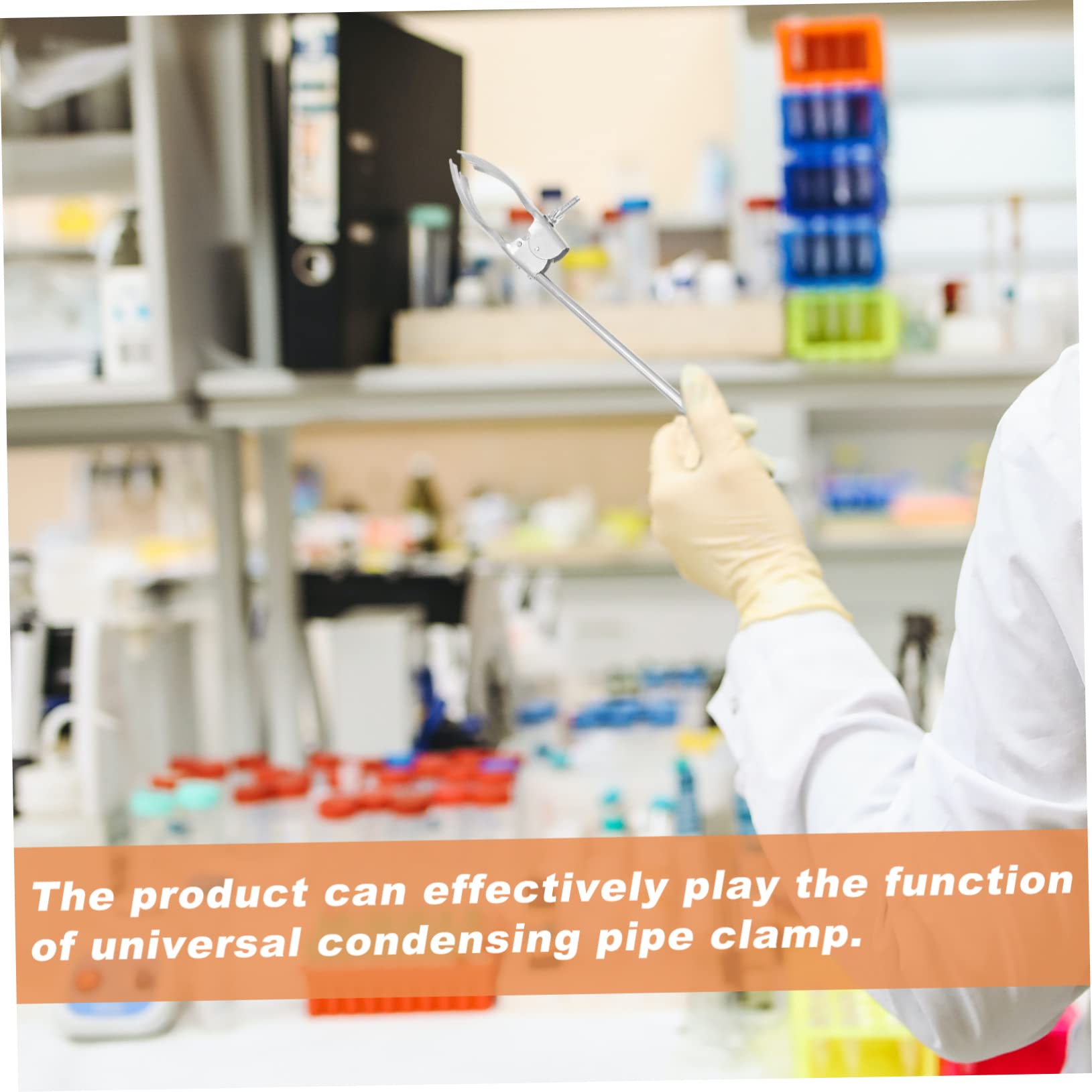 KICHOUSE 2pcs Condenser Clamp Laboratory Equipment Chemistry Lab Stand Test Jars Tong Universal Beaker Clamp Chemistry Clamp Condensing Tube Tongs Lab Apparatus Silver Stainless Steel