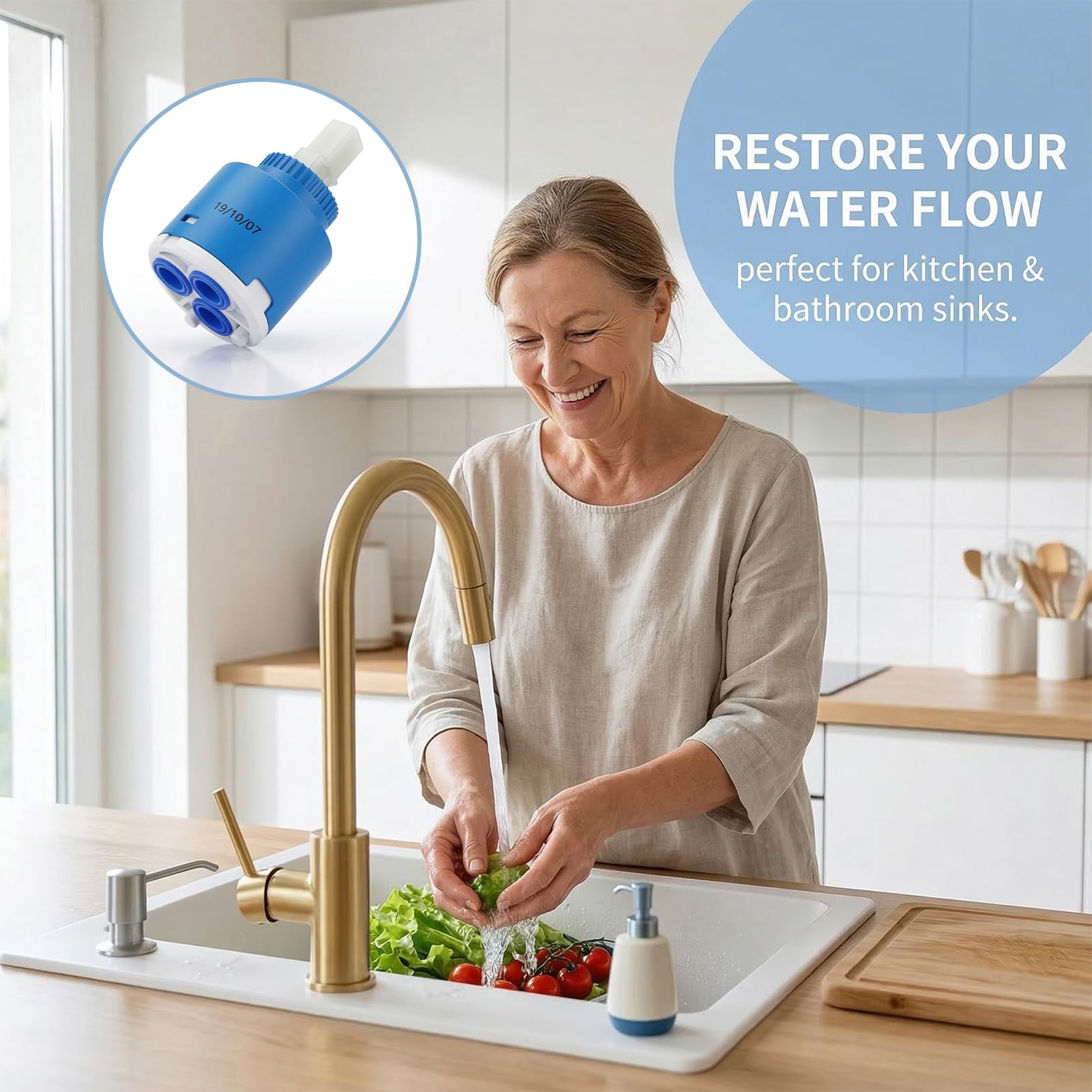 2 STK Wasserhahn Kartusche Ersatzteile,35mm Kartusche Wasserhahn, Für Blanco 121894 Für Mischbatterie, Duscharmatur Für Blanco Spüle Zubehör