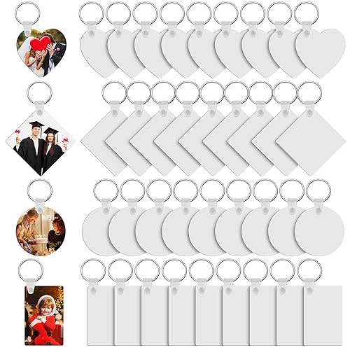 108 llaveros en blanco de sublimación a granel, MDF en blanco con llavero para el día de San Valentín, graduación, regreso a clases (cuadrado,