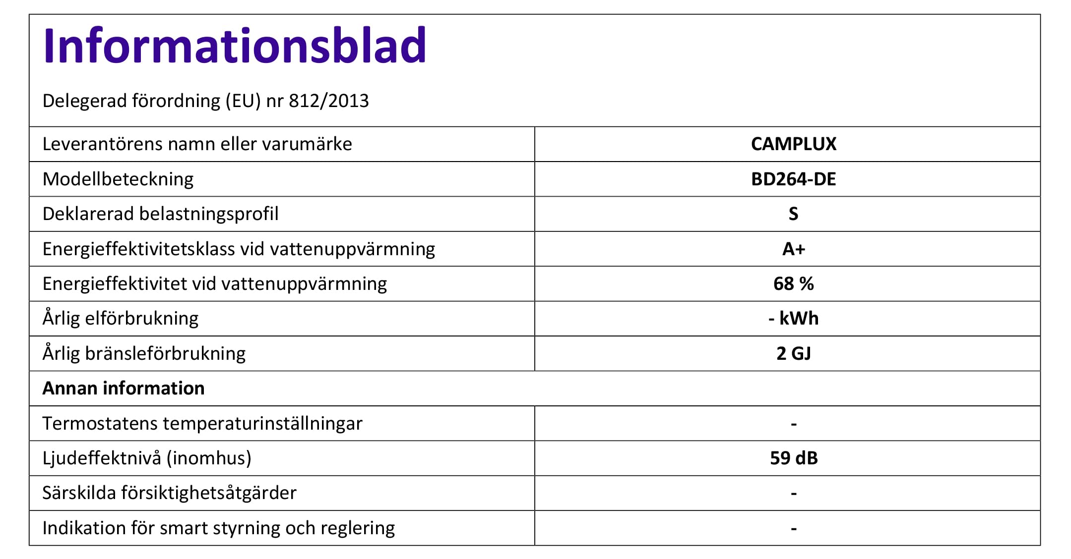 CAMPLUX BD264-DE Gas-Durchlauferhitzer, 10 Liter, LPG, 50 mbar, für Wohnmobil/Camping/Garten/Mobilhäuser/kleine Häuser