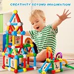 MAGBLOCK 90PCS Magnetic Building Sticks Blocks Toys Gift for Boys and Girls, Magnet Sticks Balls and Rods Building Toy Sets, Sensory Montessori Toys for Preschool Toddlers Kids