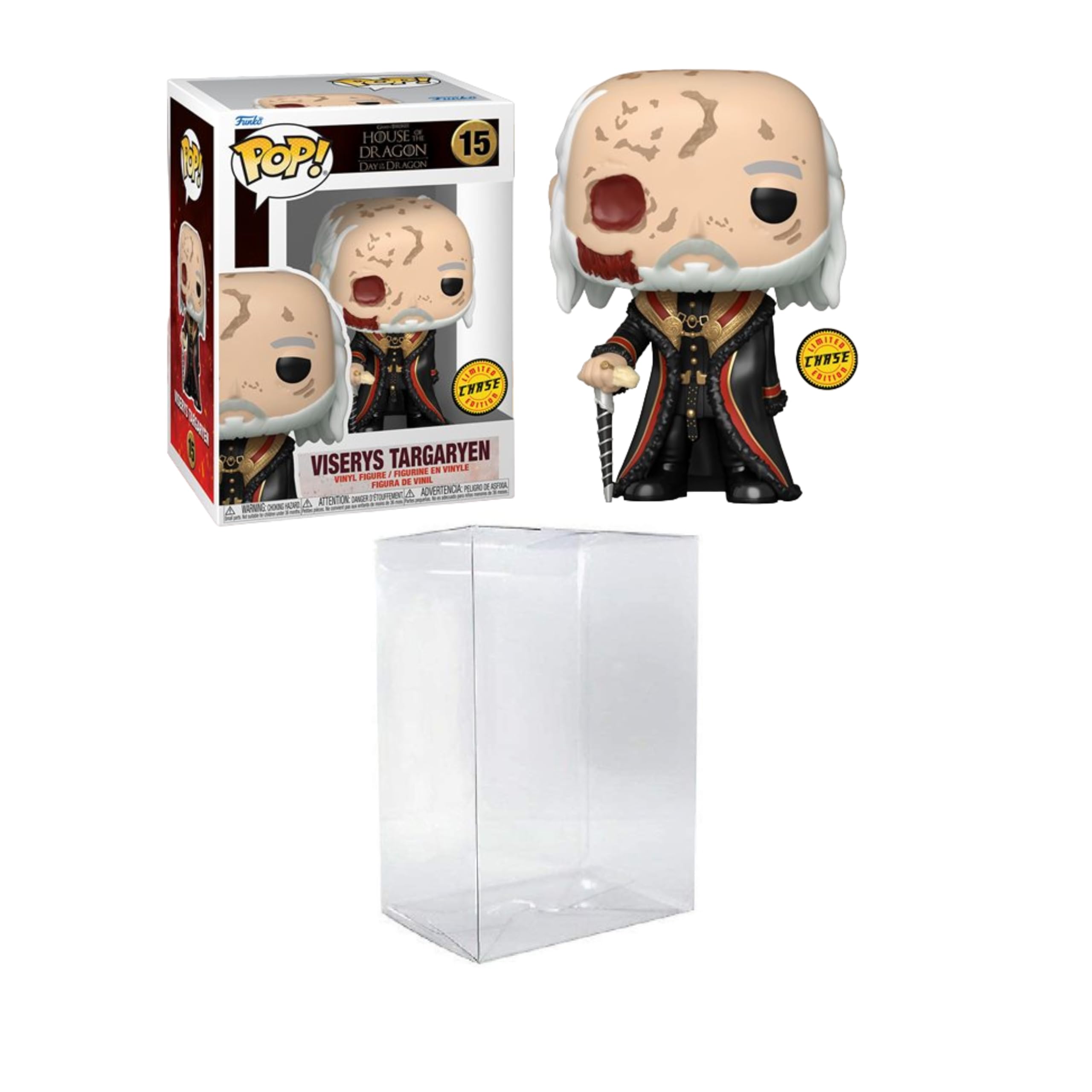 Funko Pop! TV: House of The Dragon Season 2 - Viserys Targaryen Without Mask Chase Bundled with a Byron's Attic Protector