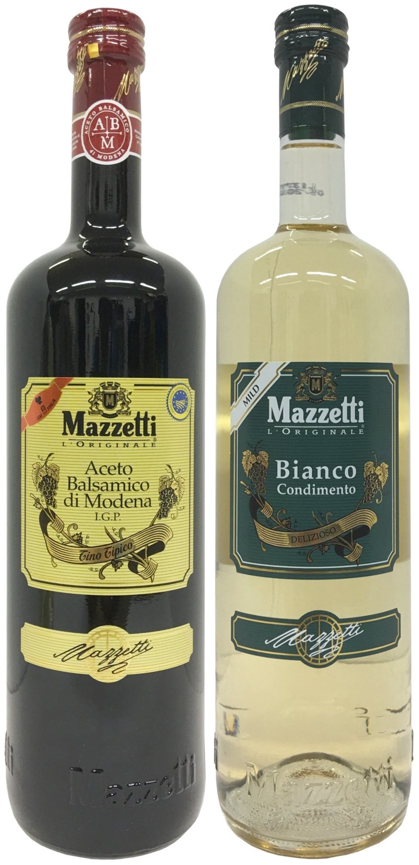 Probierpaket: Mazzetti Aceto Balsamico di Modena IGP Tino Tipico (1 x1L) + Mazzetti Condimento Bianco (1 x 1L)