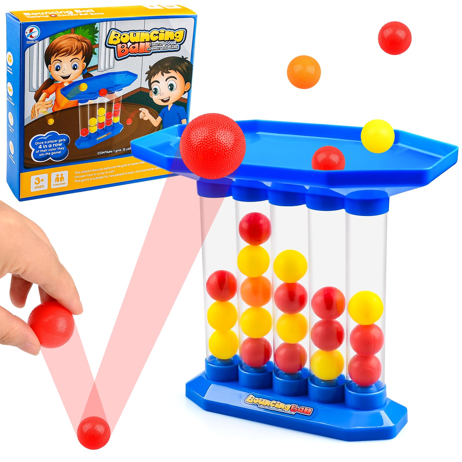 Bounce Off Partyspiel – Hüpfball Tischspiel Mit 16 Bällen & 9 Karten Für Familie & Kinder